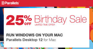 Featured image for Parallels Desktop 12 for Mac 25% off birthday sale! Only from 20 – 27 Jun 2017