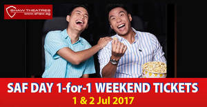 Featured image for Shaw Theatres: 1-for-1 movie tickets this weekend for SAFRA members! From 1 – 2 Jul 2017