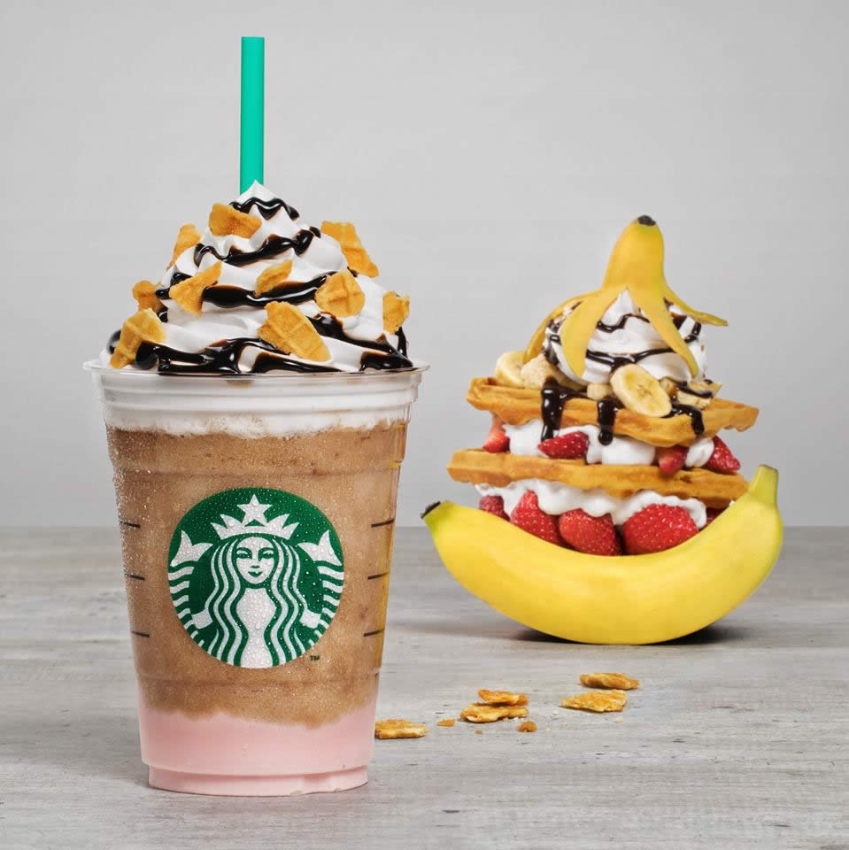 Starbucks: New Banana Split Frappuccino blended beverage now available! 