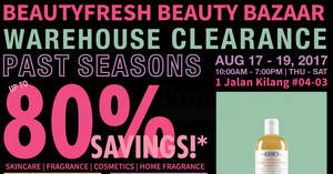 Featured image for BeautyFresh: Warehouse sale – Up to 80% off skincare, fragrances & cosmetics! From 17 – 19 Aug 2017