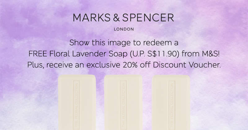 Featured image for Marks & Spencer: Free M&S Floral Lavender Soap (U.P. S$11.90) giveaway at Raffles City! From 26 - 31 Jul 2017