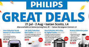 Featured image for (EXPIRED) Philips Great Deals at Isetan Scotts, Nex & Westgate from 21 Jul – 2 Aug 2017