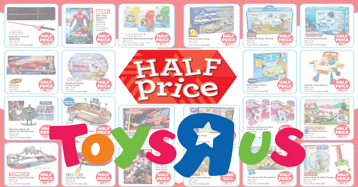 Featured image for Toys "R" Us: More islandwide half-price specials on over 30 items! From 19 - 23 Jul 2017