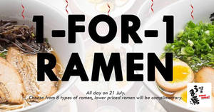 Featured image for Uma Uma Ramen: 1-for-1 Ramen for one-day only at Forum outlet on 21 Jul 2017