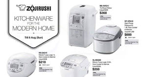 Featured image for (EXPIRED) Zojirushi rice cookers, airpots & more offers at Tangs! Valid till 6 Aug 2017