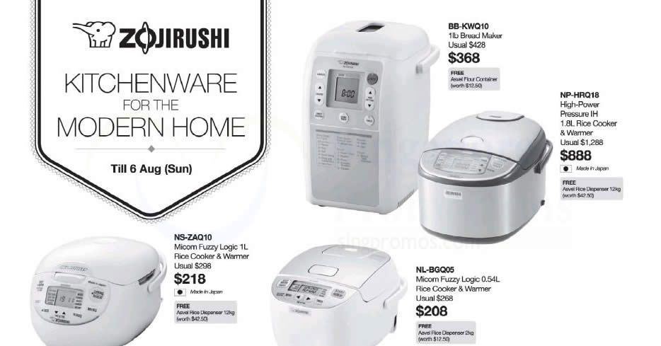 Featured image for Zojirushi rice cookers, airpots & more offers at Tangs! Valid till 6 Aug 2017