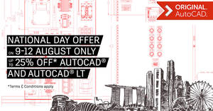 Featured image for (EXPIRED) Autodesk National Day Promo: 25% off* AutoCAD & AutoCAD LT from 9 – 12 Aug 2017