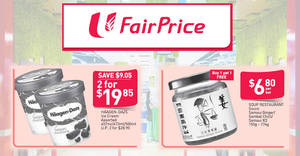 Featured image for (EXPIRED) Fairprice: Haagen-Dazs tubs at 2-for-$19.85 (U.P. $28.90), 1-for-1 Soup Restaurant sauces & more! From 3 – 9 Aug 2017