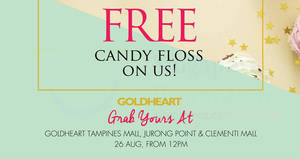 Featured image for (EXPIRED) FREE candy floss giveaway at 3 Goldheart Jewelry outlets on 26 Aug 2017, 12pm onwards!