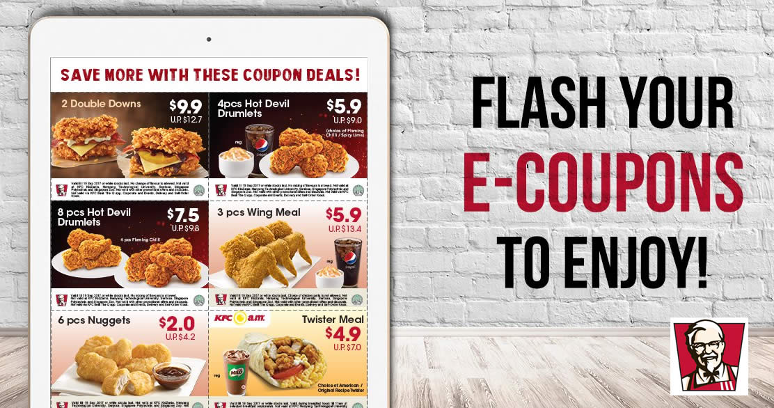 KFC: NEW discount e-coupons offers savings of up to $12