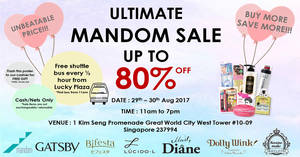 Featured image for Mandom: Up to 80% off ultimate warehouse sale! From 29 – 30 Aug 2017