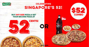 Featured image for (EXPIRED) Sarpino’s: 52 Cents a pizza OR $52 Combo set! From 8 – 31 Aug 2017