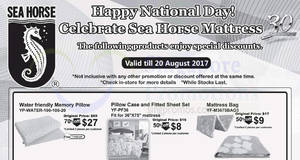 Featured image for Sea Horse offers 20% to 70% off selected furniture, mattresses, beds & more! From 5 – 20 Aug 2017