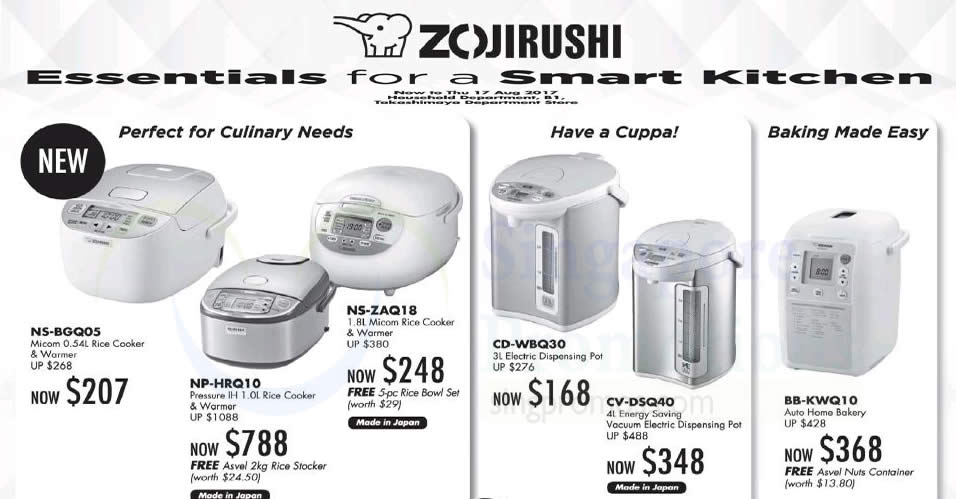 Featured image for Zojirushi offers at Takashimaya! Now till 17 Aug 2017