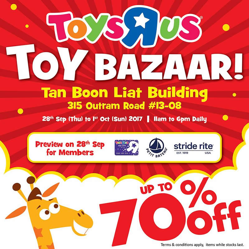 Toys R Us up to 70 off toy bazaar From 29 Sep 1 Oct 2017