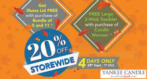 Featured image for (EXPIRED) Yankee Candle: 20% OFF storewide at Bugis Junction! From 28 Sep – 1 Oct 2017