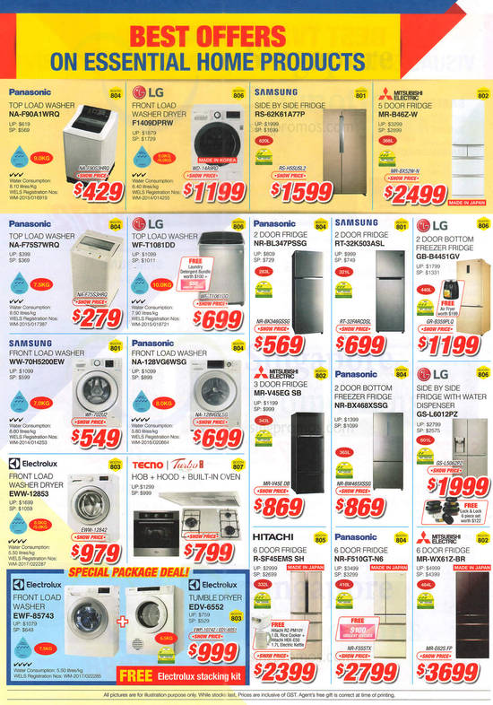 Essential Home Products, Washer, Fridge, Samsung, Panasonic, LG