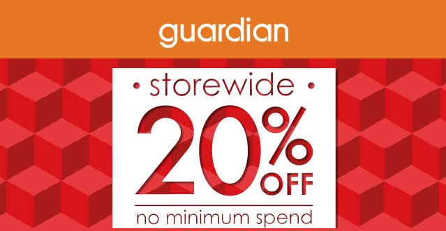 Featured image for Guardian: Enjoy 20% off storewide (NO minimum spend) at online store till 18 July 2021