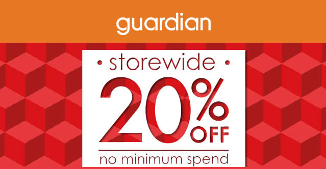 Featured image for Guardian: 20% off storewide (NO min spend) at online store till 15 Aug 2018