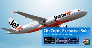 Featured image for Jetstar: Exclusive fares sale fr $36 all-in to over 20 destinations with Citi cards! From 31 Oct – 5 Nov 2017