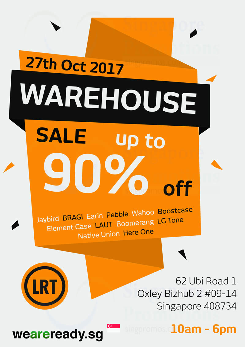 Weareready.sg eStore up to 90 off warehouse sale on 27 Oct 2017