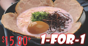 Featured image for Ramen Champion to offer 1-For-1 Pink Tonkotsu Ramen at Bugis+! From 11 – 13 Oct 2017