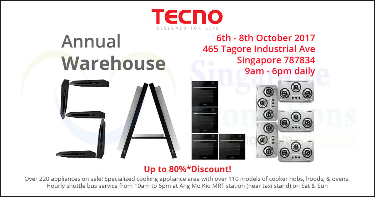 Tecno up to 80 off annual warehouse sale 2017 From 6 8 Oct 2017