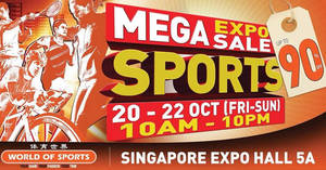 Featured image for (EXPIRED) World of Sports – Up to 90% OFF Mega Sports Expo Sale! From 20 – 22 Oct 2017