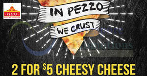 Featured image for Pezzo Pizza: $5 for two slices of Cheesy Cheese pizzas on 5 Dec 2017, 5pm – 7pm!