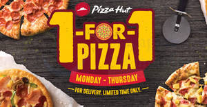 Featured image for (EXPIRED) Pizza Hut Delivery: 1-FOR-1 pizzas from Mondays to Thursdays! From 13 Nov 2017