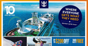 Featured image for (EXPIRED) Royal Caribbean: Junction 8 Roadshow – 3rd guests cruises FREE, $10 Suite upgrade & more! Ends 10 Dec 2017