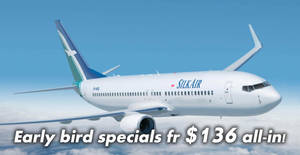 Featured image for (EXPIRED) Silkair early bird specials fr $136 all-in return! Book from now till 31 Mar 2018