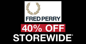 Featured image for Fred Perry: 40% off STOREWIDE at all Authentic Shops! Ends 2 Jan 2018