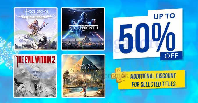Featured image for PlayStation Store: Up to 50% OFF Holiday sale now on till 8 Jan 2018