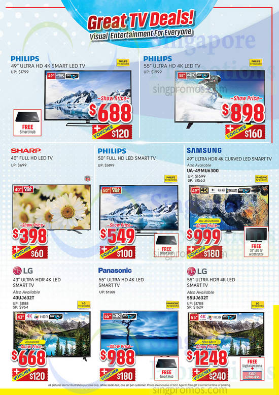 TV Philips, Sharp, LG, Panasonic