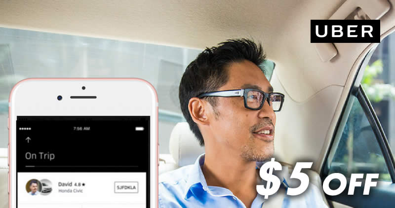 Featured image for Uber: $5 OFF unlimited rides promo code! Valid today, 28 Dec 2017, 9am - 9pm