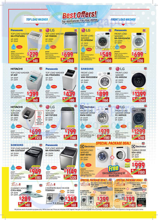 Washers, Panasonic, LG, Samsung, Hitachi, Electrolux