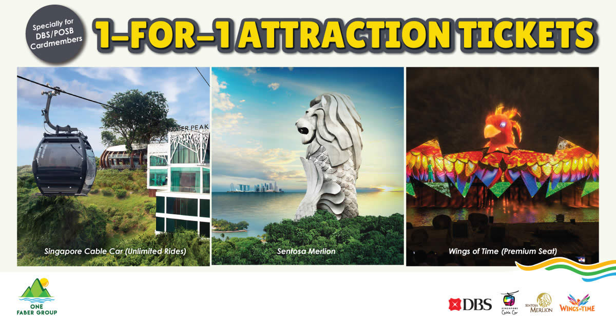 Featured image for One Faber Group: 1-FOR-1 Must-Visit Sentosa Attractions for DBS/ POSB Cardmembers! From 1 Jan - 31 Mar 2018