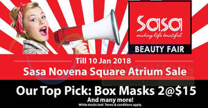 Featured image for Sasa: Atrium beauty sale fair at Novena Square from 4 – 10 Jan 2018