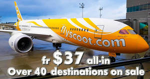 Featured image for Scoot: Fly fr $37 all-in to over 40 destinations one-day promo! Book on 30 Jan 2018, 7am to 2pm