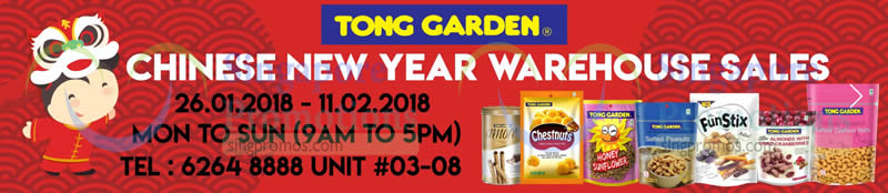 Tong Garden Chinese New Year warehouse sale from 26 Jan – 11 Feb 2018