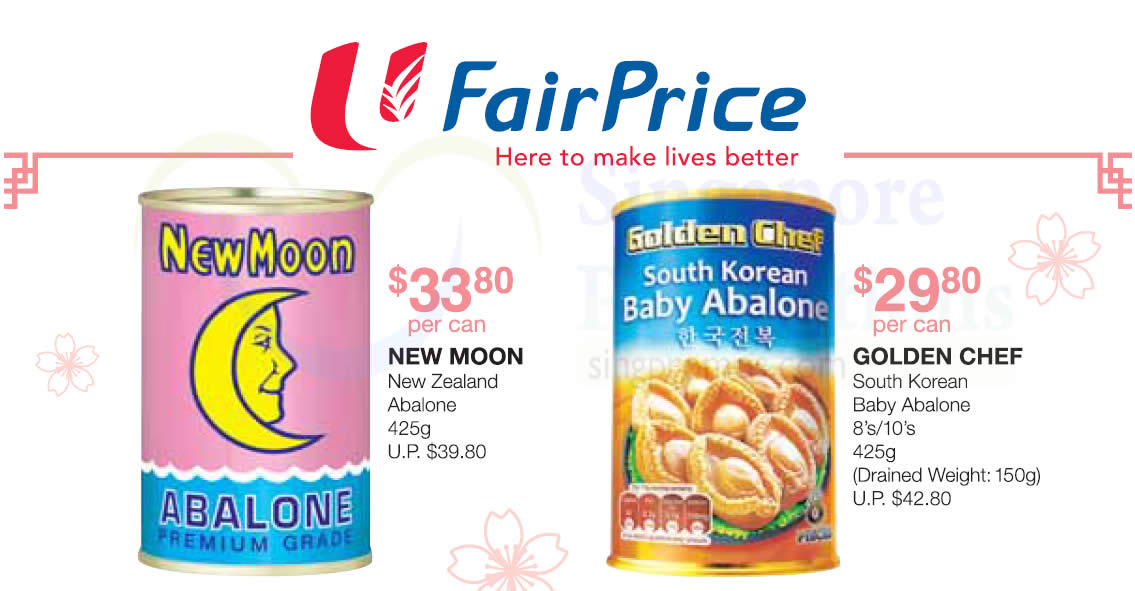 Featured image for Fairprice: New Moon / Golden Chef abalone & other CNY offers valid from 1 - 7 Feb 2018