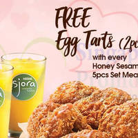KFC: Use this coupon to get free 2pcs egg tarts with every Honey Sesame Meal! Valid from 8 – 14 Feb 2018 - 1