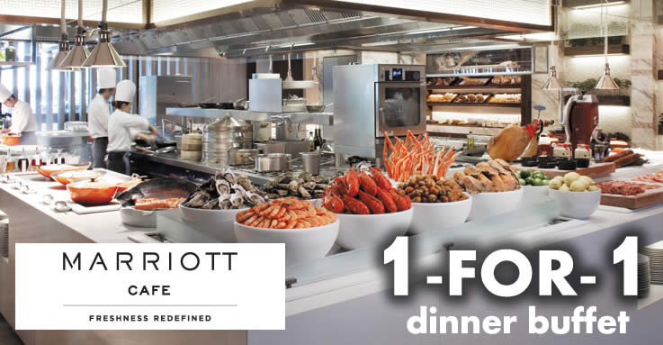 Featured image for Marriott Cafe: 1-for-1 dinner buffet with DBS/POSB cards! Ends 31 Mar 2018