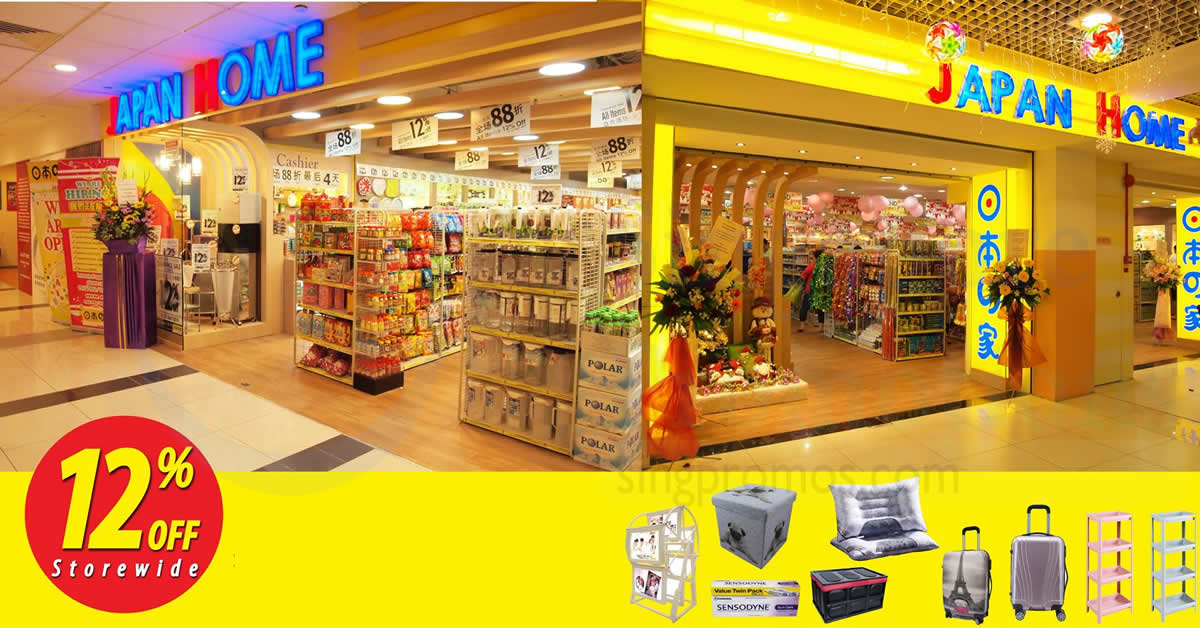 Featured image for Storewide 12% off at Japan Home S'pore 47 outlets till 5 April 2023