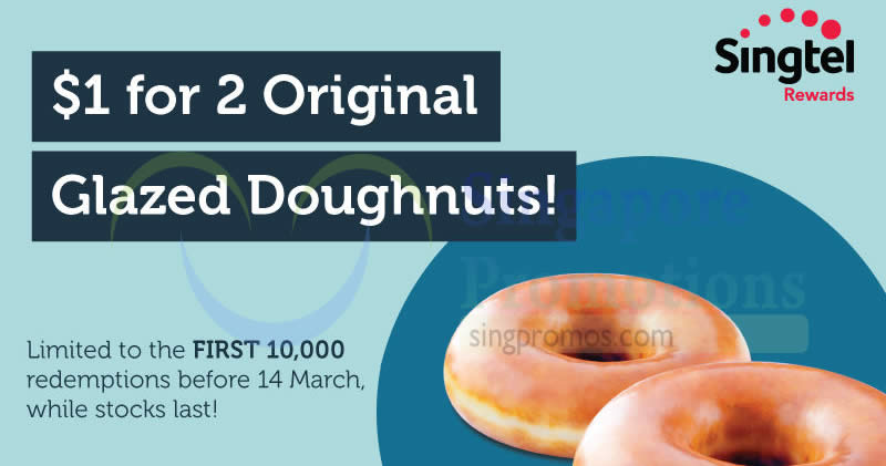 Krispy Kreme: $1 for two Original Glazed doughnuts for Singtel ...
