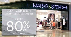 Featured image for (EXPIRED) Marks & Spencer: Everything must GO sale – Up to 80% OFF most items at Great World City! Ends 25 Mar 2018