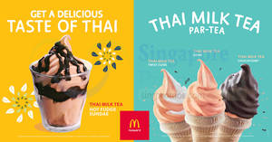 Featured image for McDonald’s: NEW Thai Milk Tea Hot Fudge Sundae & Thai Milk Tea Cones at Dessert Kiosks! From 1 Mar 2018