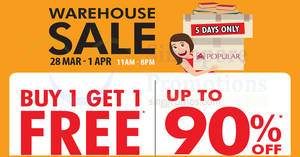 Featured image for (EXPIRED) POPULAR’s up to 90% off warehouse sale is back! From 28 Mar – 1 Apr 2018