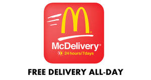 Featured image for (EXPIRED) McDelivery: FREE Delivery for all app orders ALL-day from 23 – 25 Apr 2018